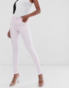 Розовые джинсы скинни с завышенной талией Replay - Бесцветный