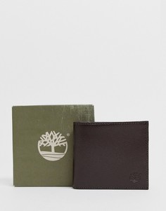 Коричневый кожаный бумажник Timberland - Коричневый