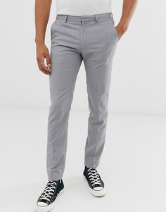 Серые строгие облегающие брюки Burton Menswear - Серый
