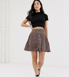 Юбка с цветочным принтом New Look Petite - Черный