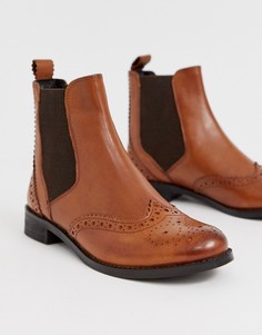 Светло-коричневые кожаные ботинки челси Dune Parks - Рыжий