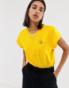 Футболка с логотипом в виде черепа Cheap Monday - Желтый