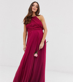 Платье макси со сборками на груди ASOS DESIGN Maternity Bridesmaid - Красный