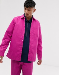 Фиолетовая рубашка на кнопках M.C.Overalls Polycotton - Фиолетовый