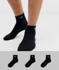 Черные спортивные носки Emporio Armani - 3 пары - Черный