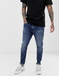 Узкие джинсы с эффектом поношенности G-Star D-Staq 3D - Синий