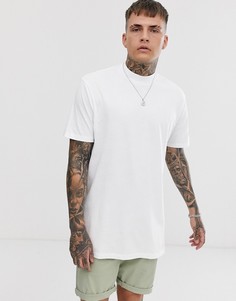 Белая длинная футболка свободного кроя с разрезами ASOS DESIGN - Белый