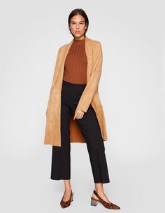 Открытое пальто из искусственной замши Stradivarius