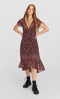 Платье миди с принтом Stradivarius