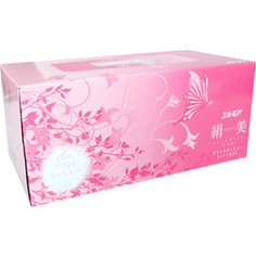 Салфетки бумажные Kami Shodji ELLEMOI Kinu-bi розовые с шелком 2 слоя 200 шт в пачке