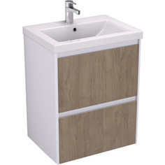 Тумба с раковиной Velvex Klaufs 60 белый\дерево (tpKLA.60.2Y-617.216, rkCOM.60-81)