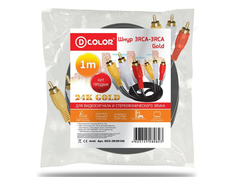Аксессуар D-Color DCC-3R3R100 3RCA-3RCA 1m