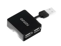 Хаб USB Ginzzu GR-414UB 4 ports Black