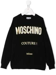 Moschino Kids джемпер с логотипом и эффектом металлик