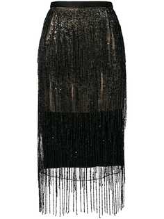 Christopher Kane атласная юбка с бахромой