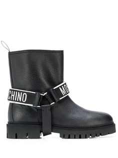 Moschino ботинки с ремешком с логотипом