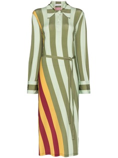 JW Anderson платье в полоску с воротником-поло