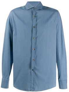Brunello Cucinelli джинсовая рубашка узкого кроя
