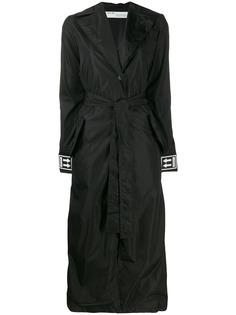 Off-White тренч с поясом и логотипом на манжетах