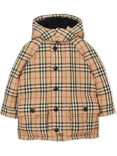 Burberry Kids куртка-пуховик в клетку