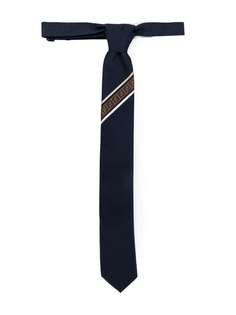 Fendi Kids галстук с полоской и логотипом