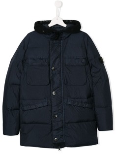 Stone Island Junior пальто-пуховик свободного кроя