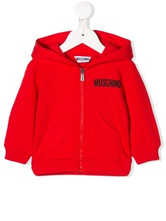 Moschino Kids куртка с капюшоном и логотипом