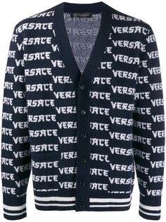 Versace трикотажный жаккардовый кардиган с логотипом