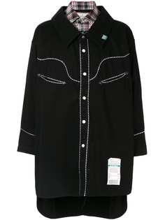 Maison Mihara Yasuhiro куртка-рубашка с контрастной строчкой