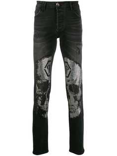 Philipp Plein джинсы прямого кроя с декором Skull