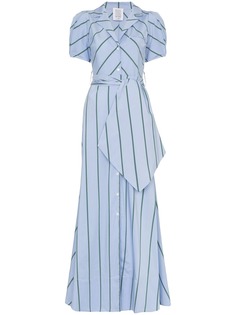 Rosie Assoulin платье макси в полоску с объемными рукавами