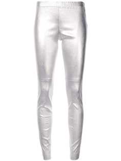 Yves Salomon metallic skinny trousers