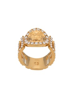 Versace кольцо Icon с декором Medusa и кристаллами
