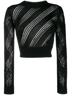 Saint Laurent сетчатый трикотажный топ