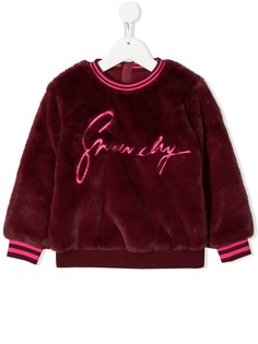 Givenchy Kids джемпер с логотипом из искусственного меха