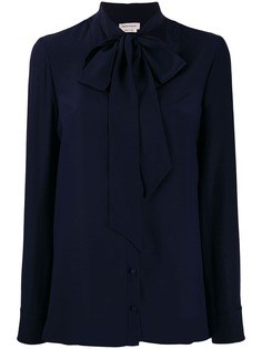 Alexander McQueen крепдешиновая блузка с завязкой на воротнике