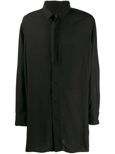 Yohji Yamamoto удлиненная рубашка с пряжкой на воротнике