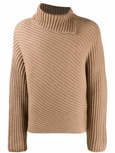 Givenchy джемпер в рубчик с высоким воротником