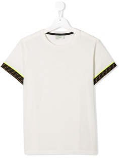 Fendi Kids футболка в стиле колор-блок с логотипом