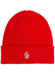 Moncler Grenoble logo knit beanie hat