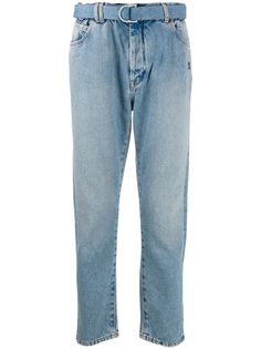 Off-White belted straight leg jeans