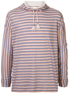 Marni striped hooded long-sleeved T-shirt