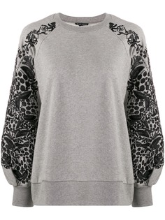Ann Demeulemeester floral embroidered sleeve sweatshirt
