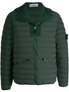 Stone Island пуховик с нашивкой-логотипом