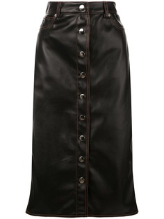 Proenza Schouler White Label юбка миди PSWL из искусственной кожи