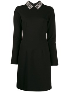 be blumarine embellished collar dress