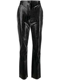 Brognano croc-effect patent trousers