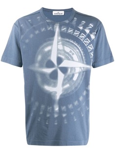 Stone Island blurry compass print t-shirt