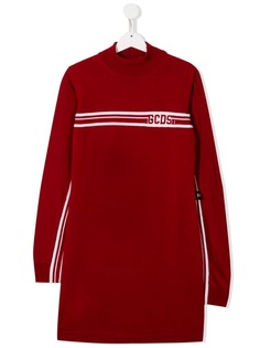 Gcds Kids платье с высоким воротником и логотипом