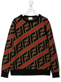 Fendi Kids свитер с логотипом FF